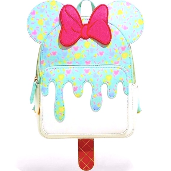 NWT! 🌺RARE HTF EXCLUSIVE🌺 Danielle Nicole Minnie Mouse Ice Cream Backpack 🎀🍦 - Picture 2 of 5